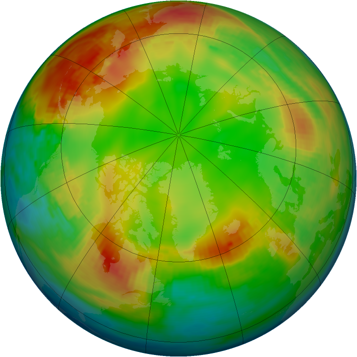 Arctic ozone map for 20 January 1980